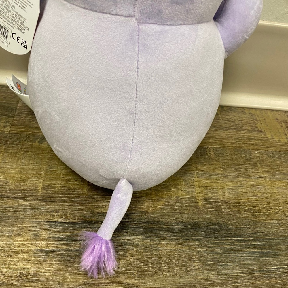 Squishmallows Hug Mees Bubba Cow Plush Purple White Stuffed Toy 9x5 NWT - Picture 7 of 14